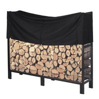 Pinty Ultra Duty Outdoor Firewood Log Rack with Cover Fireplace Wood Holder (5 Foot)