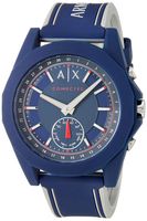 Armani Exchange Men's Hybrid Smartwatch, Blue Silicone, 44 mm, AXT1002