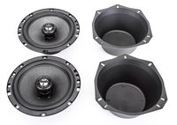 Skar Audio SKAR-RPX65-81-4300 6.5" 200W 2 Way Coaxial Speakers (1 Pair) with One Pair of 6.5" Universal Speaker Baffles