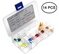PRUVUE 14pcs Assorted Car Truck Micro2 Blade Fuse Set 5A 7.5A 10A 15A 20A 25A 30A Fuse Assortment Kit for Automotive,Boat,Marine,RV,SUV,Trike