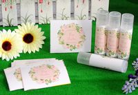 ZZYBIA Homemade Skincare Products Adhesive Labels Stickers for Lip Balm Handcream Candle Container Tubes 20pcs (Lip Balm - Pink Rose)