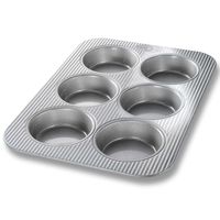 USA Pan 1240HM Bakeware Mini Round Cake and Cinnamon Roll Pan, 6 Well, Nonstick & Quick Release Coating, Made in the USA from Aluminized Steel, 15-3/4 by 11