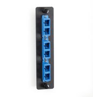 Black Box Fiber Adapter Panel, Low Density, (3) SC Duplex, Ceramic, Blue