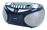 Sylvania SRCD286 Portable Cassette, CD, AM/FM Radio Boombox, Silver/Black (Ceritified Refurbished)
