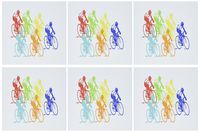3dRose Multi Color Bicycle Race - Greeting Cards, 6 x 6 inches, set of 6 (gc_109036_1)