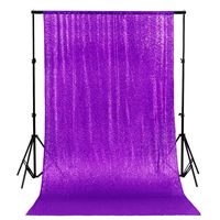 ShinyBeauty Glitter Purple 4FTx8FT Curtains Wedding Ceremony Backdrop 8ft Sequin Panels Sequin Curtain Backdrop-190321E