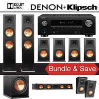 Klipsch RP-280F 7.1.2-Ch Reference Premiere Dolby Atmos Home Theater System with Denon AVR-X3500H 7.2-Channel 4K Network A/V Receiver