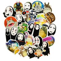 Water Bottle Stickers Cute Cartoon My Neighbor Totoro No Face Man Anime Laptop Stickers Waterproof Skateboard Pad MacBook Snowboard Car Bicycle Luggage Decal 26pcs Pack (No Face man)