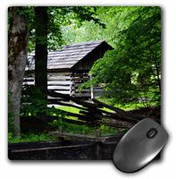 3dRose Cabin in the Smokey Mountains - Mouse Pad, 8 by 8 inches (mp_186903_1)