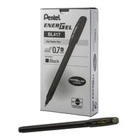 Pentel EnerGel FLASH! Liquid Gel Stick Pen, (0.7mm) Medium Line, Metal Tip, Black Ink, 12 pack (BL417-A)