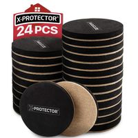Felt Furniture Sliders Hardwood Floors X-PROTECTOR 24 PCS - Furniture Slider - Heavy Duty Felt Sliders Hard Surfaces - Move Your Furniture Easy & Safely!