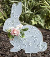 The Lakeside Collection Pastel Easter Bunny Garden Stake for Holiday Landscaping - Blue
