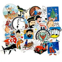 25pcs American Comic Book The Adventures of Tintins Stickers for Water Bottles Laptop Motorcycle Bicycle Skateboard Luggage Decal Graffiti Patches Stickers