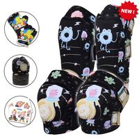 Innovative Soft Kids Knee and Elbow Pads with Bike Gloves | Toddler Protective Gear Set w/Mesh Bag& Sticker | Roller-Skating, Skateboard Knee Pads (Space Monster, Medium (4-8 Years))