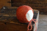Newborn Mohair Bonnet, Photography Prop (Cinnamon)