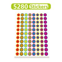 Mini Star Stickers Mega Bundle 5280 PCS in 8 Colors for Reward Behavior Chart 3/8 inch