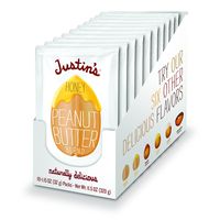 Justin's Honey Peanut Butter Squeeze Packs, Gluten-free, Non-GMO, Responsibly Sourced, 1.15 Ounce (Pack of 10)