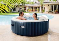 Intex 85In x 25In PureSpa Plus Round 6 Person Portable Inflatable Hot Tub Spa with Bubble Jets and Built in Heater Pump