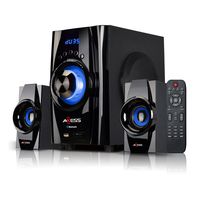 AXESS Bluetooth Mini System 2.1-Channel Home Theater Speaker System Blue (MSBT3901)