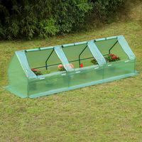 Erommy 95" W × 32" D × 32" H Portable Mini Greenhouse Outdoor Green Plant Hot House with Zipper Doors for Garden,Patio,Home,Backyard,Green