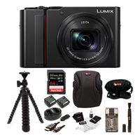 PANASONIC LUMIX ZS200 4K Camera 15X Leica DC Vario-Elmar Lens DC-ZS200K (USA Black) Premium Bundle