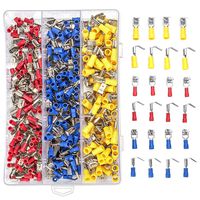 Sibaok 300pcs A.W.G 12-10/16-14/22-16 Crimp Connector Kit PVC Semi-Insulated Piggy Back Spade Quick Splice Male/Female Wire Terminals