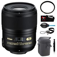 Nikon 60mm f/2.8G ED AF-S Micro-Nikkor Lens for Nikon DSLR Cameras + Tiffen UV Protector Filter + Lens Case + Accessory Kit