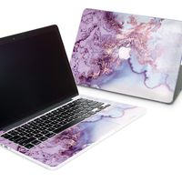 ZizzStore MacBook Hard Case and Keyboard Decal Set Protective Hard Shell with Vinyl Sticker Around Keyboard for (Pro Retina 15 (A1398), Pink Marble)