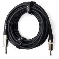 CESS-006 Black 30 Feet Speaker Cable 12AWG Patch Cord - 30 ft 1/4" to 1/4" Professional Speaker Cables Black 12 Gauge Wire - Pro 30' Phono 6.35mm Cord 12G