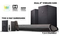 Nakamichi Shockwafe Elite 7.2.4Ch 800W Dolby Atmos Soundbar with Dual 8" Subs (Wireless), Two 2-Way Rear Speakers & Dolby Vision