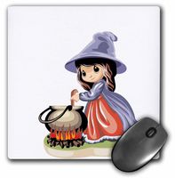 3dRose LLC 8 x 8 x 0.25 Inches Little Witch Making Halloween Brew Mouse Pad (mp_58833_1)