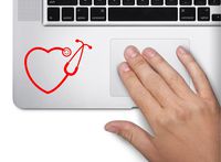 Stethoscope RN heart nurse Symbol Decal Laptop Skin Macbook Trackpad Keypad Sticker