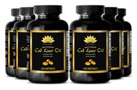 Mental Alertness Supplements - Norwegian COD Liver Oil - Fish Oil - 6 Bottles 1500 softgels