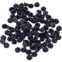 eBoot PVC Rubber Pin Backs, Black (100)
