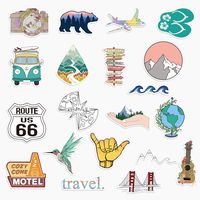 20 Travel and Outdoor Vinyl Stickers for Water Bottles, Laptops Big
