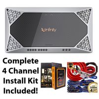 Infinity REF-704A 1000W Reference Series 4-Channel Amplifier with 4 Channel Amp Kit and Free Mobile Holder
