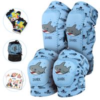 Innovative Soft Kids Knee and Elbow Pads with Bike Gloves | Toddler Protective Gear Set | CSPC Certified& Comfort | Roller-Skating, Knee Pads for Kids Child Boys Girls (Shark, Small (2-4 Years))