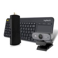 Access3 Mini PC Stick Bundle (4GB/64GB) Fanless Windows 10 Pro (64 Bit) N3450 with Logitech K400 Plus Wireless Keyboard and HD Pro Webcam