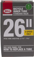 Bell 26-Inch Universal Inner Tube, Width Fit Range 1-3/8-Inch, Black