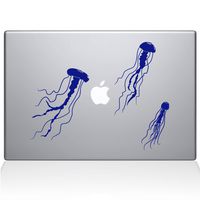 The Decal Guru Jellyfish MacBook Decal Vinyl Sticker - 15" MacBook Pro (2016 & Newer) - Dark Blue (1108-MAC-15X-DB)