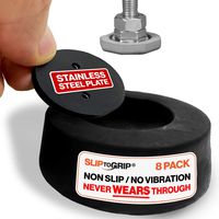 SlipToGrip Washer Dryer BE QUIET Non Vibration Pads - Stainless Insert Never Wears Out - Anti Slip Pads - PATENTED (8 Pack)