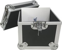 CheckOutStore (1) Aluminum Heavy Duty 7" 45 RPM Vinyl Record Album Storage Box (Black/Holds 100 Records)
