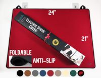 Larsic Stove Cover - Thick Natural Rubber Sheet Protects Electric Stove Top. Anti-Slip Coating, Waterproof, Heat Resistant, Foldable. Prevents Scratching, Expands Usable Space (24x21, Red)