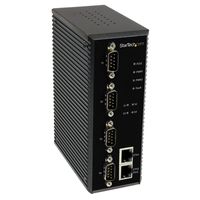 StarTech.com 4 Port Industrial RS-232 / 422 / 485 Serial to IP Ethernet Device Server - PoE-Powered - 2x 10/100Mbps Ports - Serial over IP (NETRS42348PD)