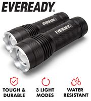 Eveready LED Tactical Flashlight, High Lumens, Zoomable, 3 Light Modes, IPX4 Water Resistant, Durable Metal Body, Lanyard Included