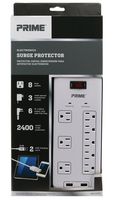 Prime Wire & Cable PB523120 8-Outlet Electronics Surge Protector with 14-3 SJT 6-Feet Cord, White