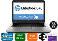 HP EliteBook 840 G1 Notebook PC - Intel Core i5-4300U 2.1GHz 8GB 180GB SSD Webcam 14inch Touchscreen Windows 10 Professional (Renewed)