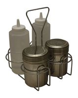 BBQ Sauce Bottles and Rub Shaker Set with Caddy