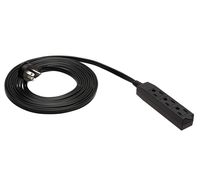 AmazonBasics Flat Plug Grounded Indoor Extension Cord with 3 Outlets, Black, 15 Foot