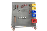 Little Giant AFPB-2460-5PY Heavy-Duty Mobile Pegboard A Frame-Lean Bulk Handling Tool Cart with 5" Polyurethane Wheels, 2000 lbs Capacity, 60" Length x 24" Width x 56" Height, Gray Finish